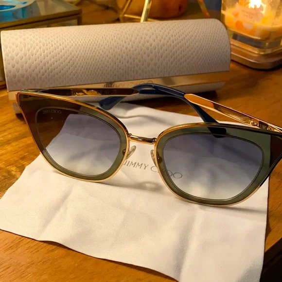 Jimmy Choo | Accessories | Blue Crystal Jimmy Choo Cateye  display picture 1